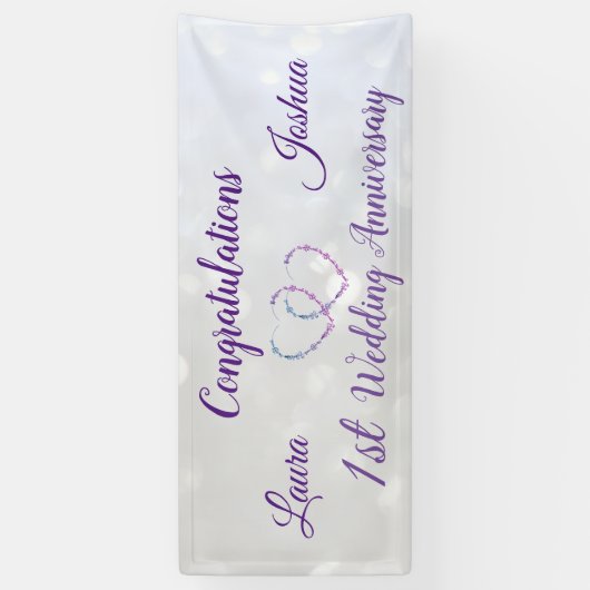 1パーソナライズされた周年記念結婚バナー 横断幕 (縦)