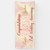 1パーソナライズされた周年記念結婚バナー 横断幕 (縦)