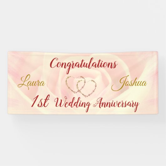 1パーソナライズされた周年記念結婚バナー 横断幕 (横)