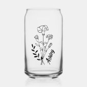 1パーソナライズされた月誕生月フラワーカーネーション ガラス缶 (正面)