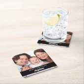 1パーソナライズされた枚のフォトハッピーバースデーの追加名 スクエアペーパーコースター (インサイチュ)