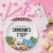 1パーソナライズされた歳の誕生日サファリパーティー ペーパープレート (パーティー)