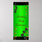 1ビッグバナーバースデーパーティーお祝いライムグリーン ポスター (正面)