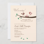 1ピンクの卵巣鳥類ベビーシャワー招待状 招待状 (正面)