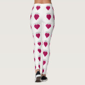 1ピンクブラックハートマルチピンクカラー私はあなたを愛するstri レギンス (裏面)