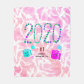 #1ピンク2の必須検疫品目 フリースブランケット (正面)