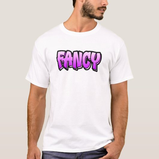1ファンシーと書かれたグラフィティファンシースタイル Tシャツ (正面)