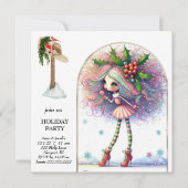 *~* 1ファンタジーかわいい甘い女性小妖精や小人 招待状 (正面)