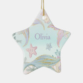 1フォトウォーターカラーグリッターマーメイドテールシー セラミックオーナメント (右)