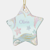 1フォトウォーターカラーグリッターマーメイドテールシー セラミックオーナメント (左)