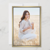 1フォトエレガントおめでとうブラックと金ゴールド卒業 招待状 (裏面)