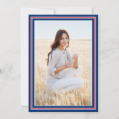 1フォトエレガントおめでとう赤白青卒業 招待状 (裏面)