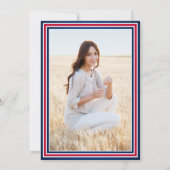 1フォトエレガントおめでとう赤白青卒業 招待状 (裏面)