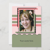 1フォトカスタム文字グリーンピンク磁気カード マグネット招待状 (正面)