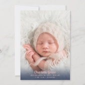 1フォトガールバプテスマ招待状誕生発表 招待状 (裏面)