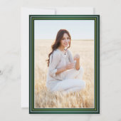 1フォトグエレガントリーン金ゴールドイエローホワイト卒業 招待状 (裏面)