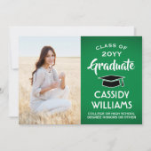 1フォトグモダンリーン白黒卒業 案内状 (正面)