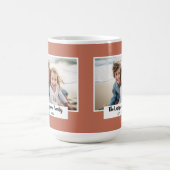 1フォトコラージュのファミリー名無地の – カラーバック コーヒーマグカップ (中央)