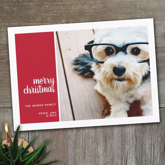 1フォトコラージュミニマルクリスマスグリーンクリスマス シーズンカード