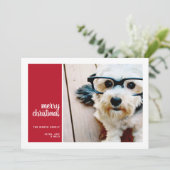 1フォトコラージュミニマルクリスマスグリーンクリスマス シーズンカード (スタンド正面)