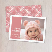 1フォトコラージュミニマルクリスマスコーラルクリスマス シーズンカード