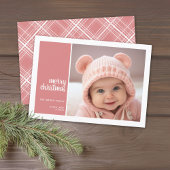 1フォトコラージュミニマルクリスマスコーラルクリスマス シーズンカード