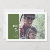 1フォトコラージュミニマルクリスマス平和の愛 シーズンカード (正面)