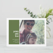 1フォトコラージュミニマルクリスマス平和の愛 シーズンカード (スタンド正面)