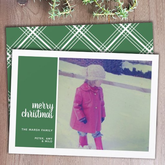 1フォトコラージュミニマルクリスマス赤クリスマス シーズンカード