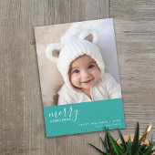 1フォトコラージュミニマルメリークリスマス – 青 シーズンカード