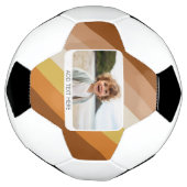 1フォトコラージュ – 文字-レトロストライプの暖色 サッカーボール (回転)