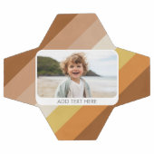 1フォトコラージュ – 文字-レトロストライプの暖色 サッカーボール (フラット)