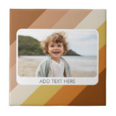 1フォトコラージュ – 文字-レトロストライプの暖色 タイル (正面)