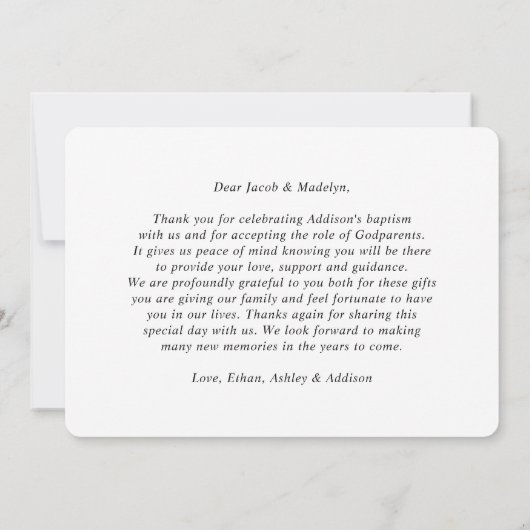 1フォトゴッドパモダンプテスマ又は《キリスト教》洗礼式や命名式 サンキューカード (裏面)