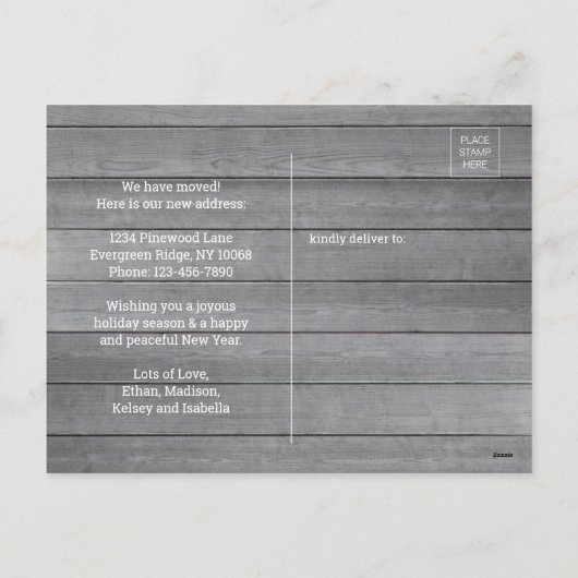 1フォトニューホームアドレスファームハモダンウス移動 シーズンポストカード (裏面)