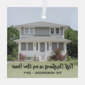 1フォトニューホーム1stクリスマスシンプルブラックスクリップ ガラスオーナメント (裏面)