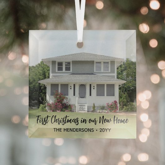 1フォトニューホーム1stクリスマスシンプルブラックスクリップ ガラスオーナメント