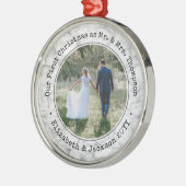 1フォトニューリウェッド初めてのクリスマスフェイク大理石 メタルオーナメント (左)