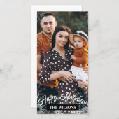 1フォトハッピーホリデーズスノーフレークスクリスマスフレーム シーズンカード (正面/裏面)