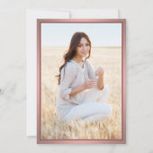 1フォトバーエレガントガンディとピンクのグラデーション卒業 招待状 (裏面)