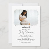 1フォトフレームオーバーレイ男女兼用ベビーシャワー 招待状 (正面)
