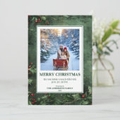 1フォトホリーとベリーフラットクリスマスカード シーズンカード (スタンド正面)