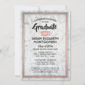 1フォトマーブルエレガント&ピンクローズ金ゴールド卒業 招待状 (正面)