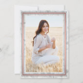 1フォトマーブルエレガント&ピンクローズ金ゴールド卒業 招待状 (裏面)