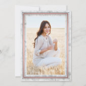 1フォトマーブルエレガント&ピンクローズ金ゴールド卒業 招待状 (裏面)