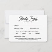 1フォトミールのオプションエレガントレトロスクリプ結婚ト 出欠カード (正面)