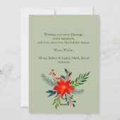 1フォトメリークリスマスウォーター色のフローラ休日 シーズンカード (裏面)