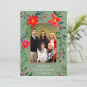 1フォトメリークリスマスウォーター色のフローラ休日 シーズンカード (スタンド正面)