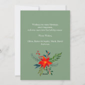 1フォトメリークリスマスウォーター色のフローラ休日 シーズンカード (裏面)