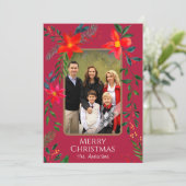 1フォトメリークリスマスウォーター色のフローラ休日 シーズンカード (スタンド正面)